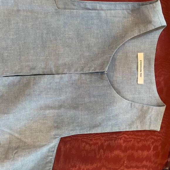 Emerson Fry Chambray A-line Mod Top S - Picture 5 of 7